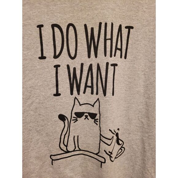 I Do What I Want Cat Graphic T-shirt- Size L - Picture 2 of 4
